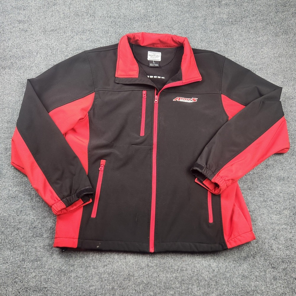 David Carey Originals Mens Dodge Addys Harbor Softshell Jacket Black Red Large